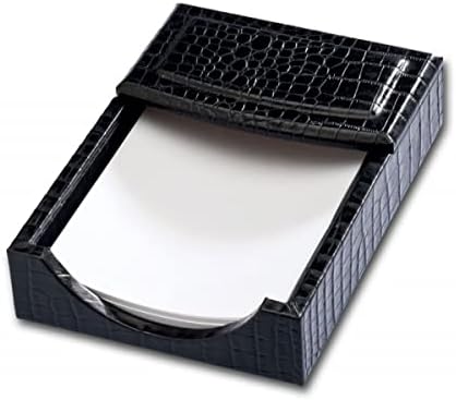 Dacasso Black Crocodile Embossed Leather Desk Set, 10-Piece