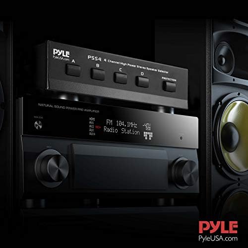 Premium New and Improved 4 Zone Channel Speaker Switch Selector Switch Box Hub Distribution Box for Multi Channel High Powered Stereo Amplifier