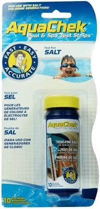 AquaChek Salt Test Strip Titrators for Pools - Salt Water Pool Test Strips for Sodium Chloride - Quick and Accurate Results - Professional Water Quality Testing Kit (10 Strips)
