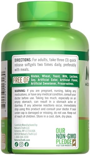 Nature's Truth MCT Oil Pills | 3600mg | 100 Softgels | Keto Friendly