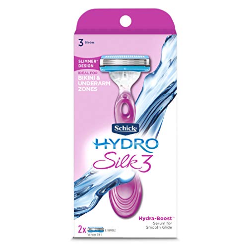 Schick Hydro Silk 3 Razors for Women with 2 Razor Blades Refills
