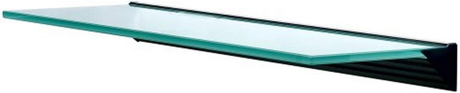 LTL Home Products GL9020CLKIT Wallscapes Glacier Floating Glass Wall Shelf Kit, 8" x 36", Clear Glass
