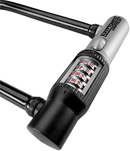 Kryptonite U-lock, 12mm Hardened Carbon Steel Shackle, 4-Digit Resettable Combination, Black