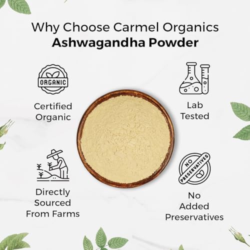 CARMEL ORGANICS Organic Ashwagandha Root Powder 8 Ounce