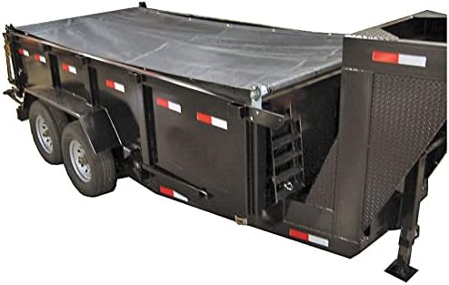 Buyers Products DTR7018 Aluminum Tarp System with Mesh Tarp, 7 x 18 Feet – Dump Body Tarp Kit, Dump Trailer Accessories, Heavy Duty Double-Stitched Hems, Brass Grommets, Telescoping Roller