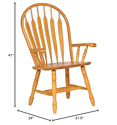 Sunset Trading Comfort Dining Arm Chair, 41", Light Oak