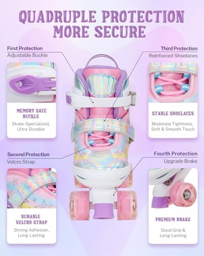Gonex Roller Skates for Girls Kids Women with Light-Up Wheels
