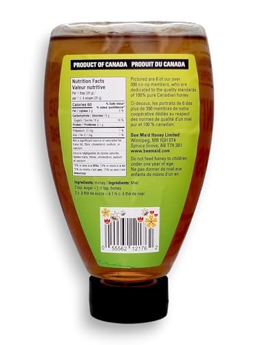 BeeMaid Honey 100% Canadian Pasteurized Pure Liquid Honey 1kg/2.2 lb