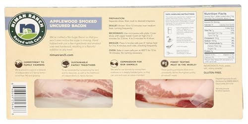 Niman Ranch, Applewood Smoked Uncured Bacon, 12 oz