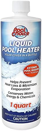 SpaChoice 1-Quart Premium Liquid Pool Heater Solar Cover in a Bottle | Liquid Solar Blanket for Pool, Helps Prevent Heat Loss, 4 ounces per 15,000 gallons of water every 2 weeks, Made in USA