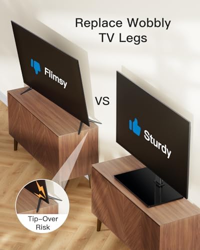 PERLESMITH Universal TV Stand Legs for 32-70 inch TVs up to 99 lbs, Height Adjustable Tabletop Television Stand Mount, Universal TV Base for Livingroom & Bedroom, VESA 400x400mm PSTVS04-N2
