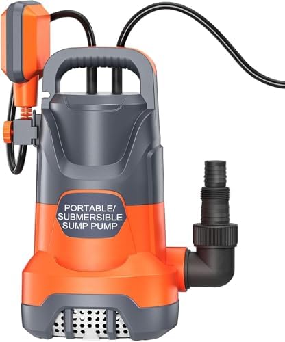 Automatic Sump Pump with Float Submersible Utility Water Pump 1HP | Pool Draining Pump with Adapters