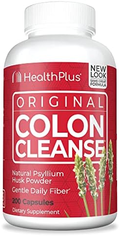 Health Plus Colon Cleanse Digestive Support | All Natural Daily Fiber for Toxin Elimination To Reduce Bloating | Supports Heart Health | 200 Capsules