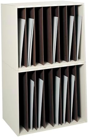 Safco Products 3030 Art Storage Rack, 8 Vertical Compartments, White