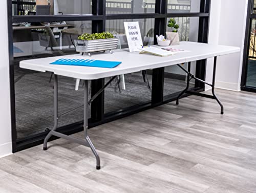Iceberg IndestrucTable Classic Center-Folding Table, 5 ft, Platinum Granite | Measures 60" x 30" x 29", holds up to 250 lbs, indoor and outdoor use, center-folding for easy carry, ideal for camping
