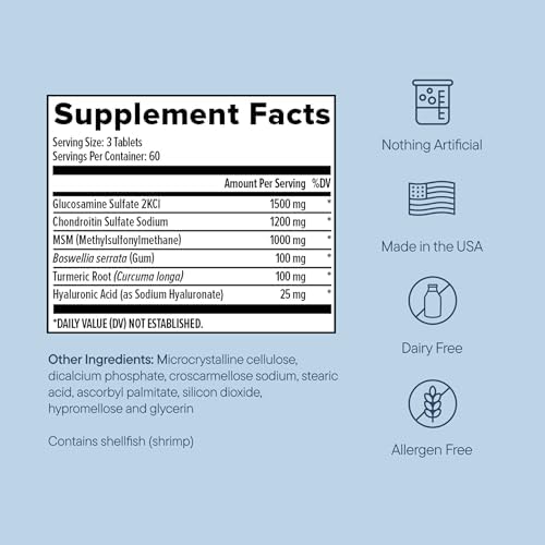 Zenwise Health Joint Support Supplement with Glucosamine Chondroitin MSM, Curcumin & Sulfate - Joint Health for Women & Men - Mobility & Flexibility Support for Knee, Cartilage & Bone - 180 Count | Tablets, 1500mg Glucosamine, 1200mg Chondroitin, 1000mg…