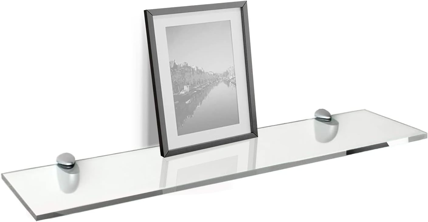 Fab Glass and Mirror Glass Shelf 8" X 30" Clear
