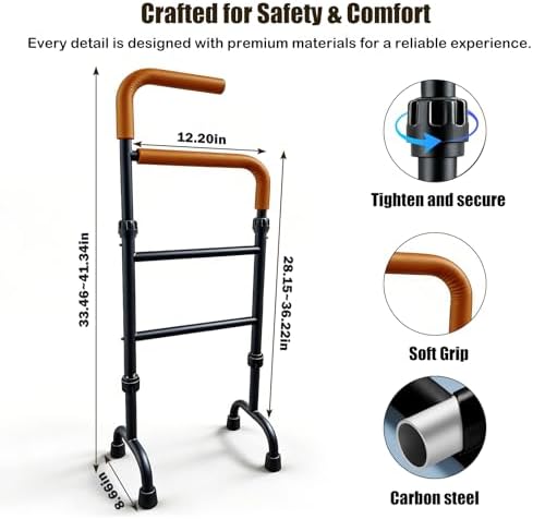Stair Assist Cane for Seniors, 13-Level Adjustable Height | Portable Lightweight, Slip-Resistant, Mobility Aid for Elderly, Post-Surgery
