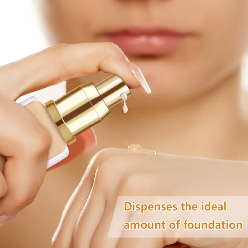 Chris.W 2Pack Foundation Pump Fit for Estee Lauder Double Wear Foundation | DW Replacement Pump Dispenser, for New and Original Bottles, Gold