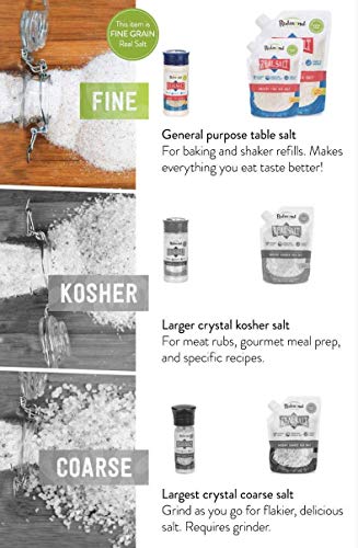 Redmond Real Sea Salt - Natural Unrefined Gluten Free Fine, 10 Ounce Shaker (2 Pack)