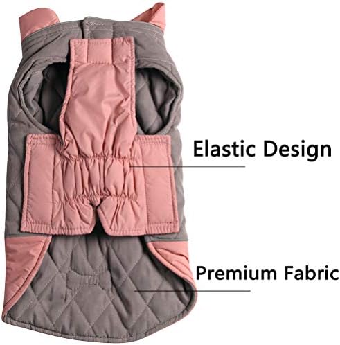 Vecomfy Reversible Dog Coat for Small Dogs with 2 Leash Openings