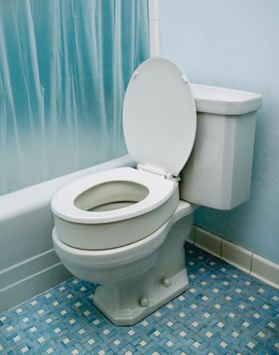 Essential Medical Supply Toilet Seat Riser for Elongated Bowl with 3.5" Rise - 19 x 14 x 3.5 Inch, Elevating and Raising Toilet Seat for Seniors