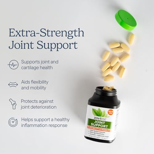 Zenwise Health Joint Support Supplement with Glucosamine Chondroitin MSM, Curcumin & Sulfate - Joint Health for Women & Men - Mobility & Flexibility Support for Knee, Cartilage & Bone - 180 Count | Tablets, 1500mg Glucosamine, 1200mg Chondroitin, 1000mg…