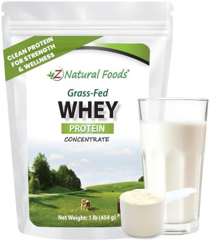 Z Natural Foods Grass-Fed Whey Protein Concentrate - Cold Processed, 1 lb