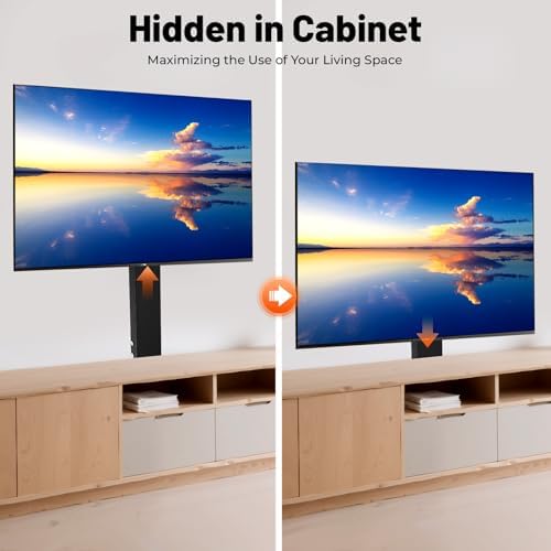 Motorized TV Lift, 110V Automatic Lift TV Bracket Height Adjustable TVs Stand with Remote Control for 26"-57" Television Size