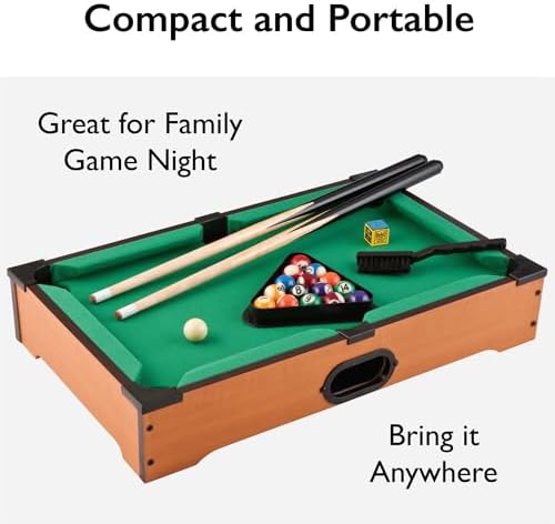 Mainstreet Classics 20-Inch Table Top Miniature Billiard/Pool Game Set