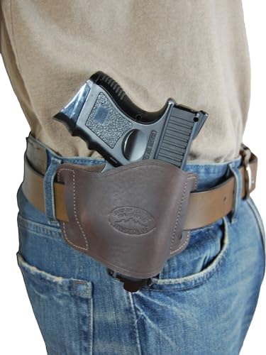 New Barsony Quick Slide Gun OWB Brown Leather Holster for Compact 9mm 40 45 Pistols
