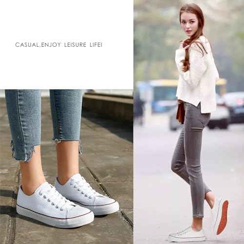 ZGR Women's Canvas Low Top Sneaker Lace-up Classic Casual Shoes for Women