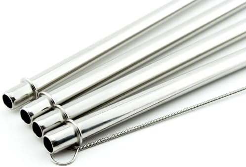 4 Pack Cocostraw for Contigo Shake and Go 20 oz Auto Close Tumbler PerfectFIT 18/8 Stainless Steel Drinking Straws With Cleaning Brush