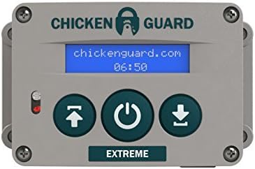 ChickenGuard Classic Door Kit Combi - 'Extreme' Auto Coop Door Opener Plus Aluminium Pop Hole Door with Oak Runners