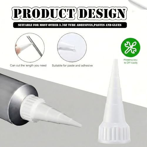 20 Pack Snip Tip Applicator Cap Compatible with E6000 Glue Tube | Fits 3.7 oz compatible with E6000 tubes, precision tip control, replacement caps