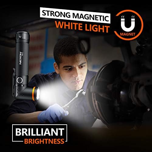 NICRON Flashlight, N72 800 Lumens Tactical Flashlight, 90 Degree Flashlight IPX4 Waterproof Led Flashlight 4 Modes- Best High Lumens are for Camping