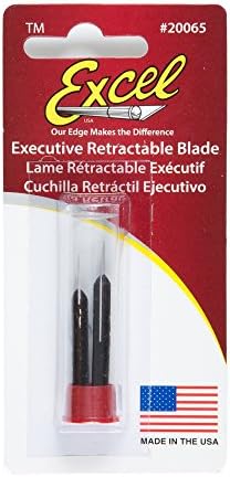 Excel Blades Executive Retractable Hobby Blade, 2 Pack, American Made Replacement Craft Knife Blades