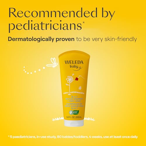 Weleda Baby Calendula Body Lotion and Shampoo-Body Wash Bundle, 6.8 Fluid Ounce (Pack of 2), Plant Rich Baby Care with Calendula and Sweet Almond Oil