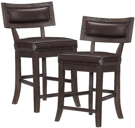 Homelegance Oxton 2-Piece Pack Counter Height Chair, Cherry