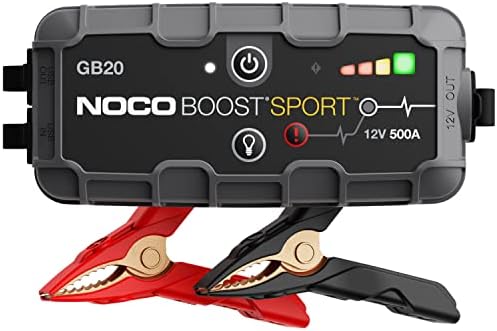 NOCO Boost GB20: 500A UltraSafe Jump Starter – 12V Lithium Battery Booster Pack, Portable Jump Box