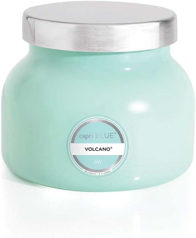 Capri Blue Volcano Scented Candles - Luxury Glass Jar Candles for Home Scented with Tropical Fruit & Sugared Citrus - Soy Wax Blend - Blue Color (19 oz)