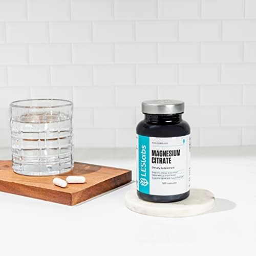 LES Labs Magnesium Citrate Supplement, 120 Capsules | Magnesium Citrate, Stress & Sleep Support, Muscle & Nerve Function, Heart Health, Relaxation, Energy & Metabolism, Non-GMO