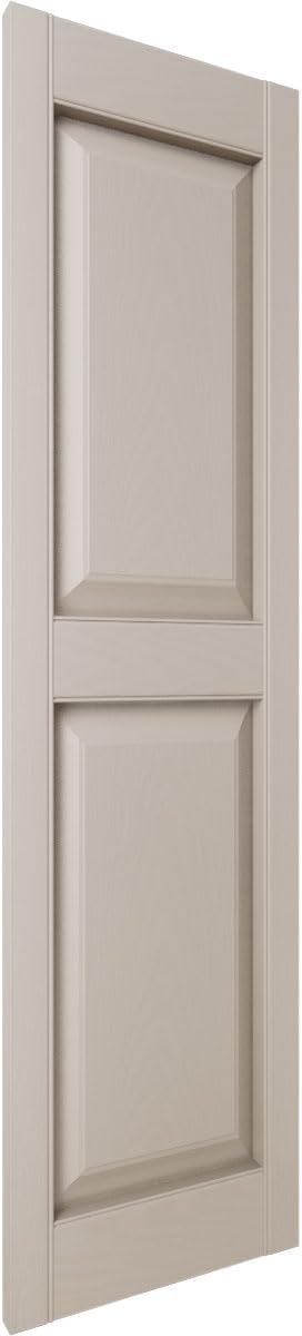 Mid America 00021247002 Standard Size Williamsburg Double Panel Vinyl Shutters, w/Installation Shutter-Lok's & Matching Screws (Per Pair), 002, 12"W x 47"H, Black