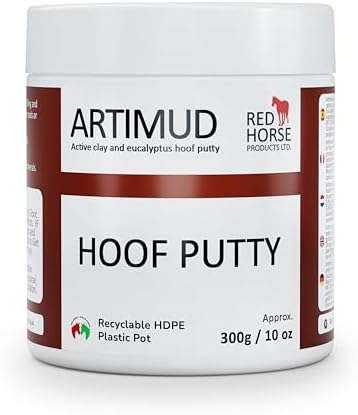 Artimud - Horse Hoof Putty Thrush Treatment 10 oz (300g) | Eucalyptus Horse Hoof Clay | Equine Frog & Sole Protection | Red Horse Products | Natural