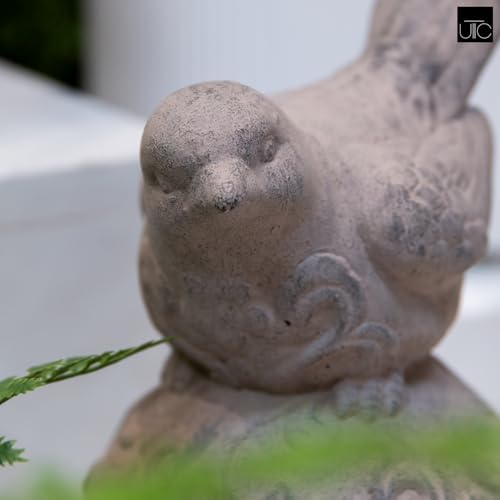 Small Cement Bird Statue, Gray Concrete Finish (8.25 X 5.25 X 6.25 In.) | Decorative Cement Bird Figurine With A Gray Concrete Finish, Ideal For Tables, Patios, Lawns, Yards, And Home Décor.