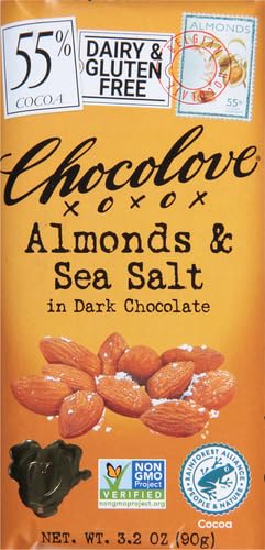 Chocolove Almonds and Sea Salt in Dark Chocolate, 3.2 oz
