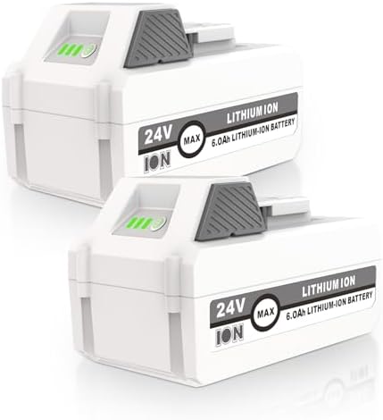 2Pack 6.0Ah 24V Lithium Ion Battery for Snow Joe & Sun Joe 24-Volt Battery | Perfectly Compatible with 24VBAT-XR 24VBAT-LTX 24VBAT-LTW 24VBAT-LTE