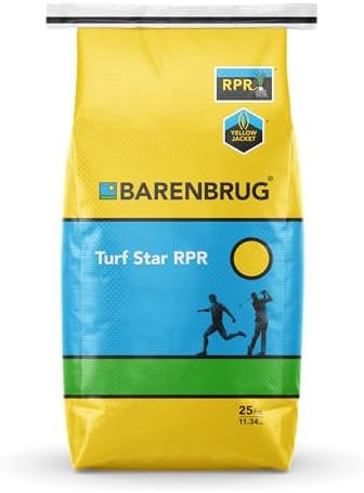 Barenbrug Turf Star Regenerating Perennial Ryegrass Lawn Seed with Yellow Jacket Seed Coating, Fast-Acting Durable Grass Seed Mix for Lawns