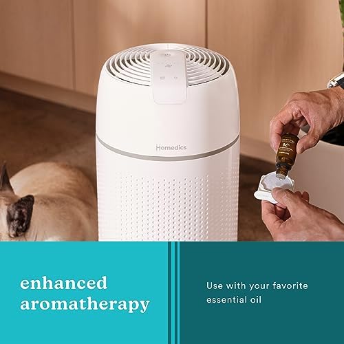 Homedics 5-in-1 PetPlus UV-C Air Purifier, HEPA Filter for 266 Sq Ft Room