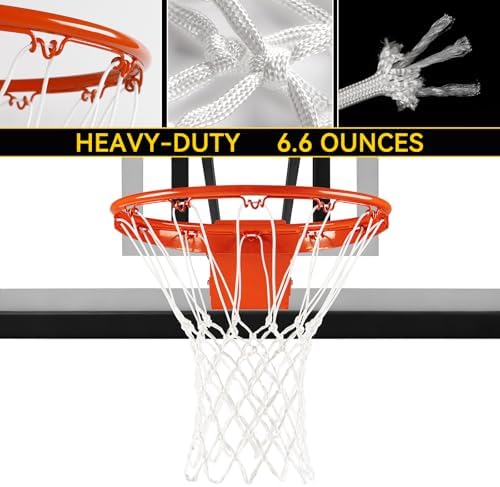 Premium Quality Professional Heavy Duty Basketball Net Replacement - All Weather Anti Whip,Fits Standard Indoor or Outdoor 12 Loops Rims12 Loops